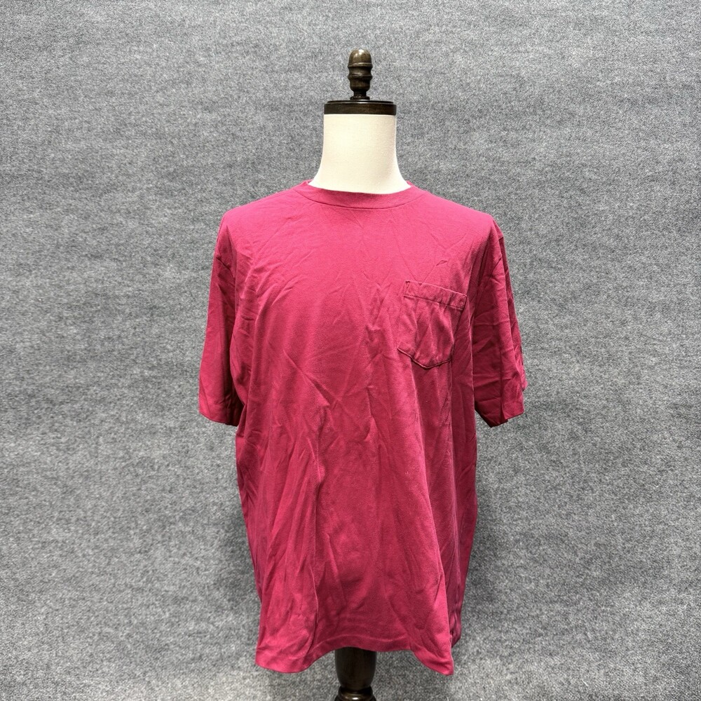 Vintage Lands’ End Super-T Men’s XL Red Pocket T-Shirt USA Made 100% Cotton